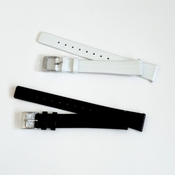 Set of Skagen Watch Wrist Bands / Watch Straps Black & White Set of 2 (Denmark) - Picture 8 of 16